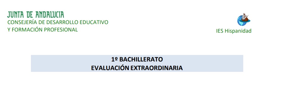 Exámenes de recuperación de septiembre para 1º de bachillerato